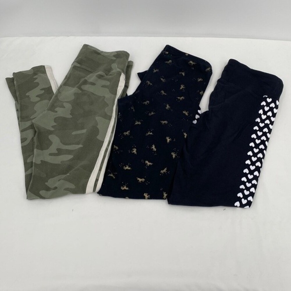 Lot of 3 So Favorite Hi-Rise Leggings Camo Black Hearts Old Navy Unicorn XL 14
